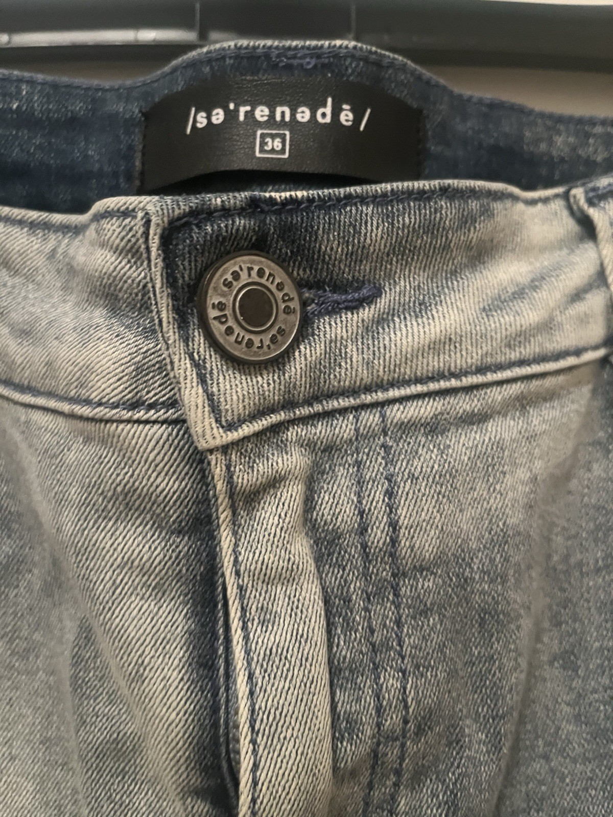 Serenade Patchwork Distressed Denim Stretch Jeans… - image 4