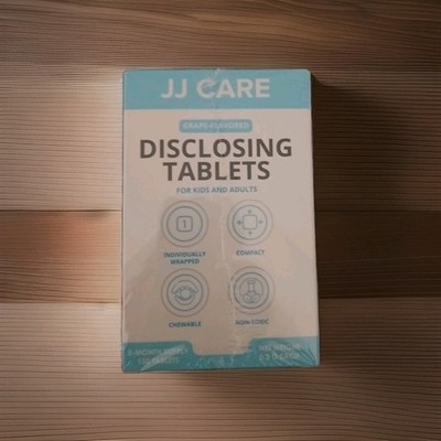 JJ Care Grape Disclosing Tablets 150 Count Blue Chewable Non-Toxic