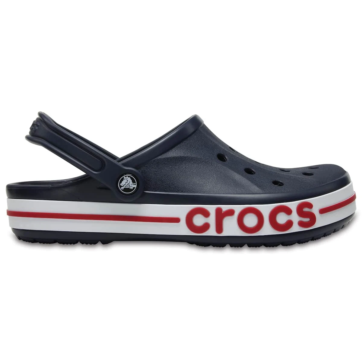 CROCS for men size 9 and women size 11 Navy and Red Crocs Shoes Mens Size 9 Womens 11 Red Black Plaid Fuzzy  main image 3