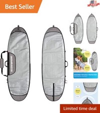 Heavy-Duty Silver Surfboard Bag with Comfortable Shoulder Strap - 9'0 x 24''