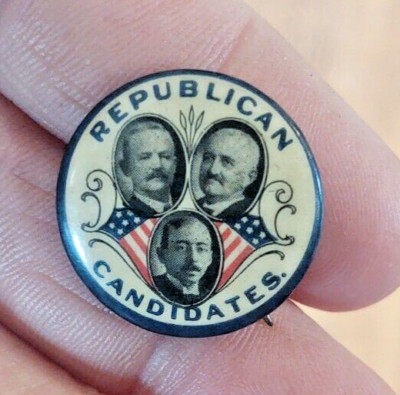 Republican Candidates Trigate Jugate Campaign Pinback Button 3/4'' Unknown ?