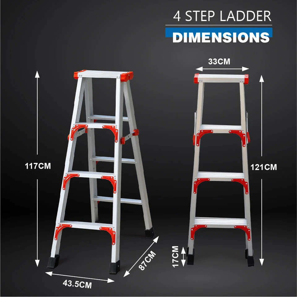 4 5 7 10 Step Ladder Aluminium Multi Purpose Household Office Foldable Non Slip - image 2 of 4