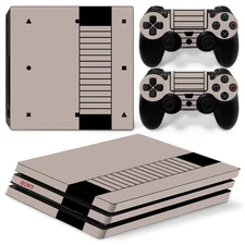 Sony PS4 PLAYSTATION 4 Pro Skin Sticker Screen Protector Set - Retro Nes Motif