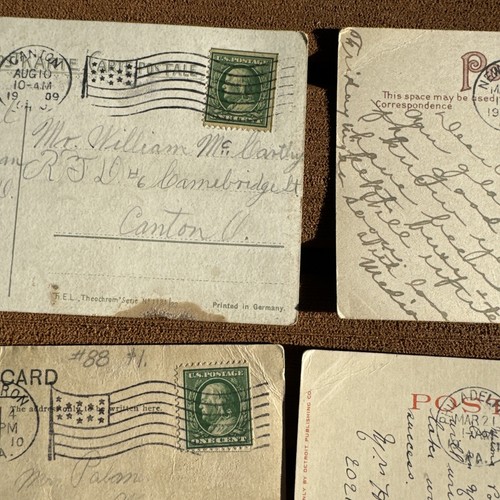 Benjamin Franklin 1 Cent Stamped Postcards 1909-1938 - Postmarked 1cent Stamps - - Picture 3 of 16