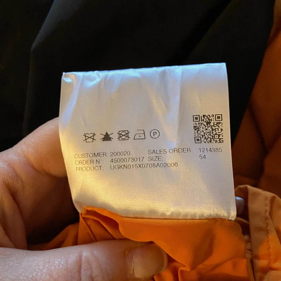 Kiton Chaqueta Reversible Abrigo Talla 54 Negro Naranja Hombre Manga Larga Ligero Foto 3 de 4