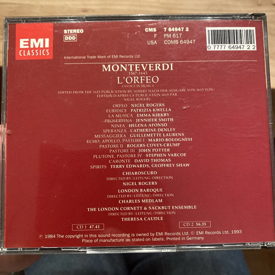 Monteverdi L‘orfeo, Chiaroscuro, London Baroque, The London Vorberg & Sackbut En - Bild 2 von 4