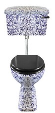 TRTC Blue Speckle Low Level Toilet Traditional Victorian Edwardian
