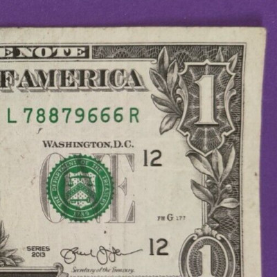 L 78879666 R__ TRIPLE 666s, 77s, 88s, 9 - Fancy Serial Number _ $1