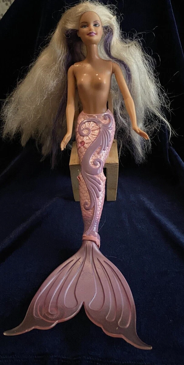 Barbie 2002 (1998) Mattel China ~ Mermaid w/Tail Plat/Purple Hair, Damaged  #63