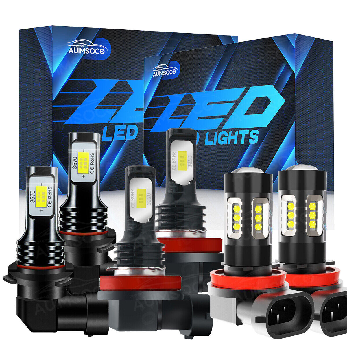 For Toyota Sienna 2011-2020 Car 6x LED Headlights + Fog Light Bulbs Combo Kits