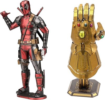 Fascinations Metal Earth SET of 2 Marvel DEADPOOL & INFINITY GAUNTLET Model Kits