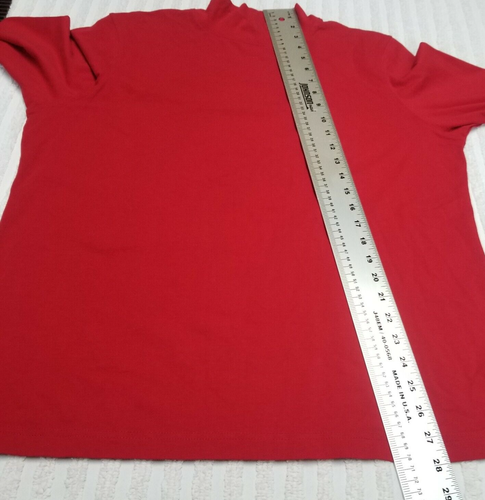 Croft & Barrow Womens XL Long Sleeves Mock Neck Top Pullover Red Stretch Casual - Picture 4 of 6