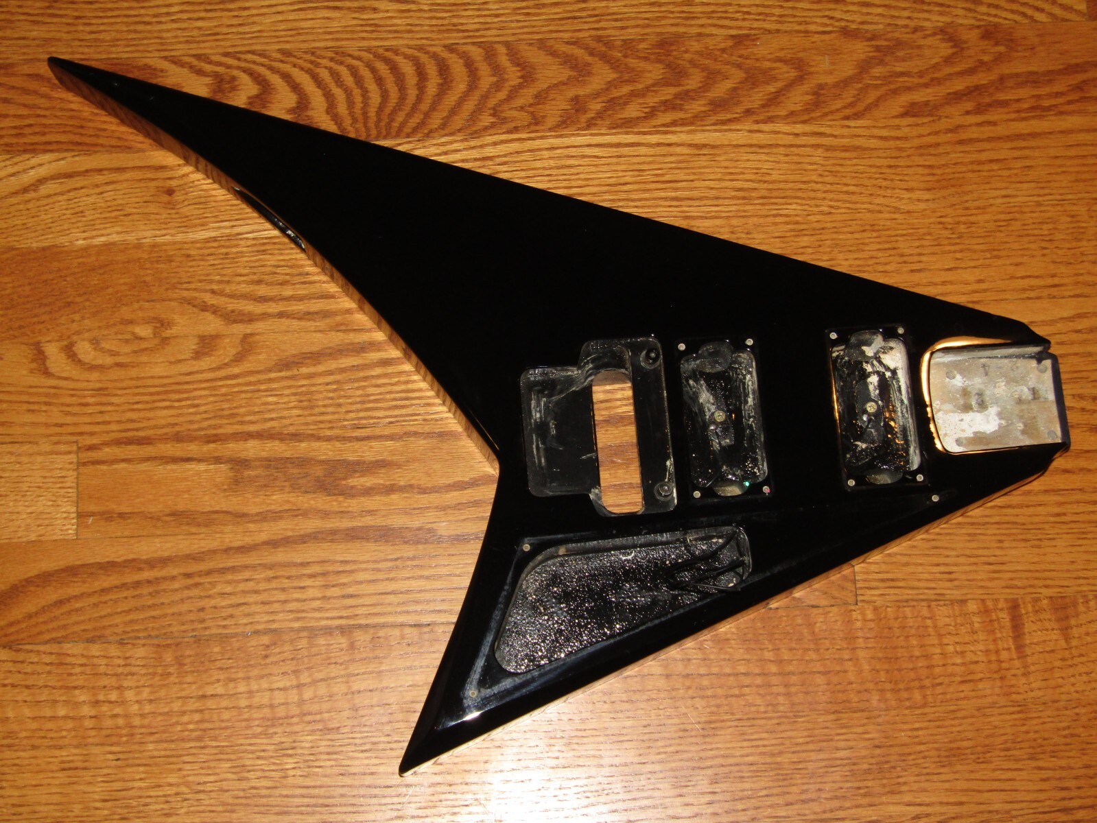 GROVER JACKSON RANDY RHOADS V GUITAR BODY in BLACK - MADE IN JAPAN for JAPAN