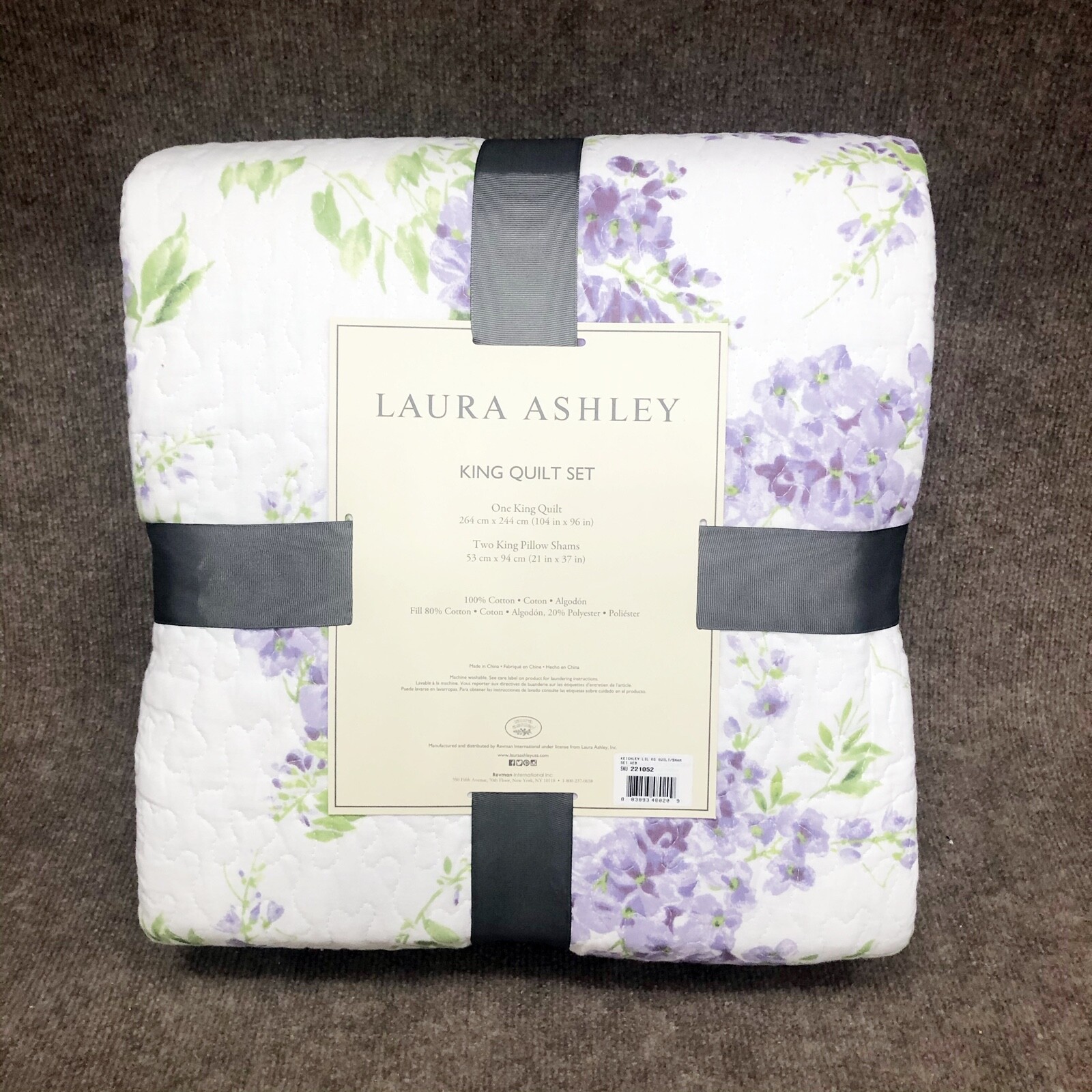 * NEW * Laura Ashley Keighley Lilac Quilt Set (King) (Kayleigh & Co
