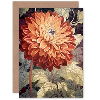 Orange Dahlie Blume Aquarell Frau Geburtstagskarte