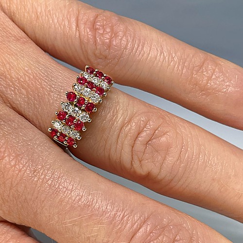 Ruby Diamond 14K Gold Ring, Gemological Report, Make offer welcome! - Picture 7 of 9