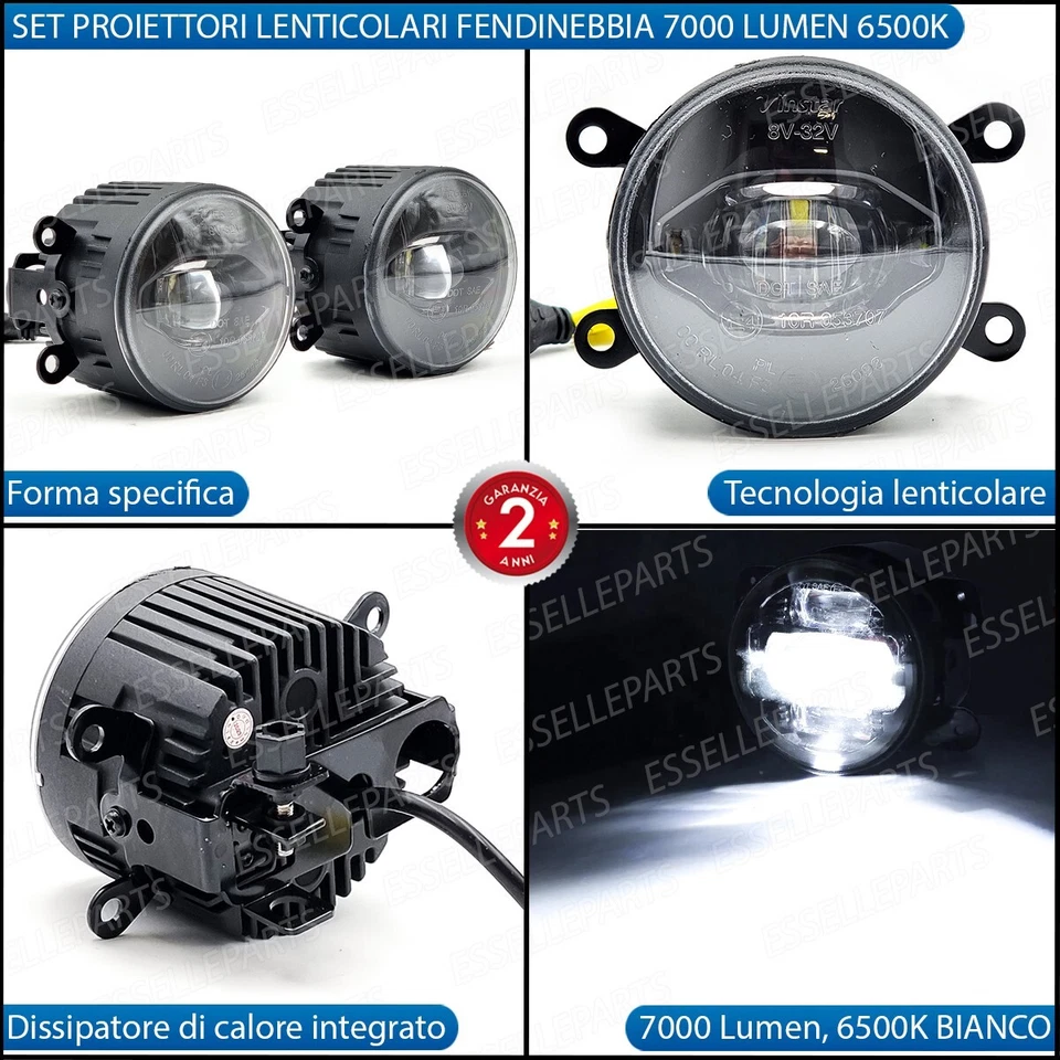 SET PROIETTORI LENTICOLARI LED FENDINEBBIA FORD FUSION FINO AL 09-2005 FUME' - Immagine 2 di 4