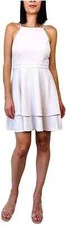 Trixxi Juniors Glitter Lace-Back Fit-Flare Dress Color Champagne Size 15