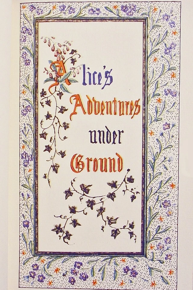 ALICE IN WONDERLAND Rare ADVENTURES UNDER GROUND Lewis CARROLL ART us MANUSCRIPT - Image 3 of 4