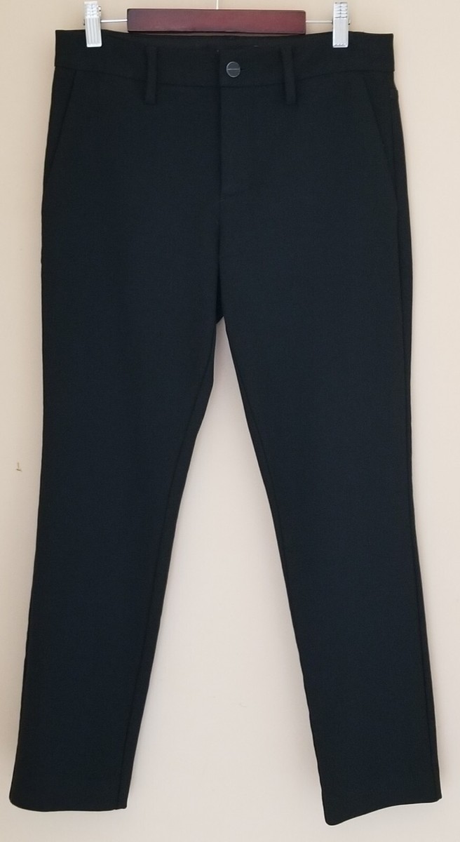 black skinny fit cropped ankle button men's dress pants Men's Casual Cropped Pants in Solid Black Grey Brown