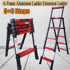 EN131 A Frame Telescopic Extension Aluminum Step Ladder Folding Multi Purpose UK