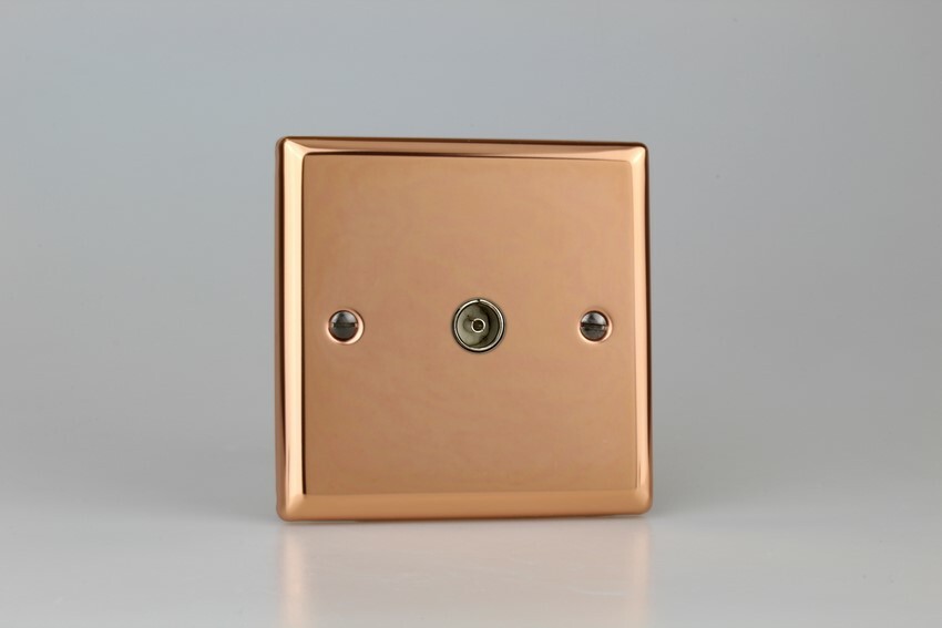 Varilight 1 Gang Co-axial TV Socket Urban Polished Copper Coated