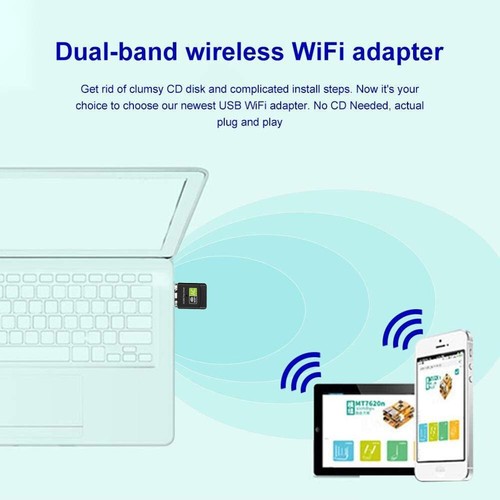 WiFi AC600 USB Adapter, 802.11ac, 600Mbps, Dual Band 2.4/5.8Ghz, Wireless - 第 6/7 張圖片