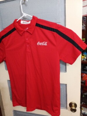 Coca-Cola Polo Shirt Size Large Red Polyester Unifirst Unisport