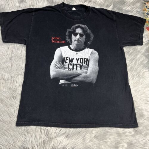 Vintage 1998 John Lennon Beatles Imagine Black T … - image 1