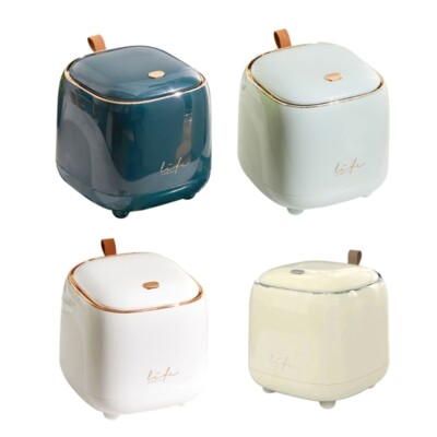 Pressing Trash Can Desktop Mini Trash Bin Double Layer Waste Basket for Bathroom