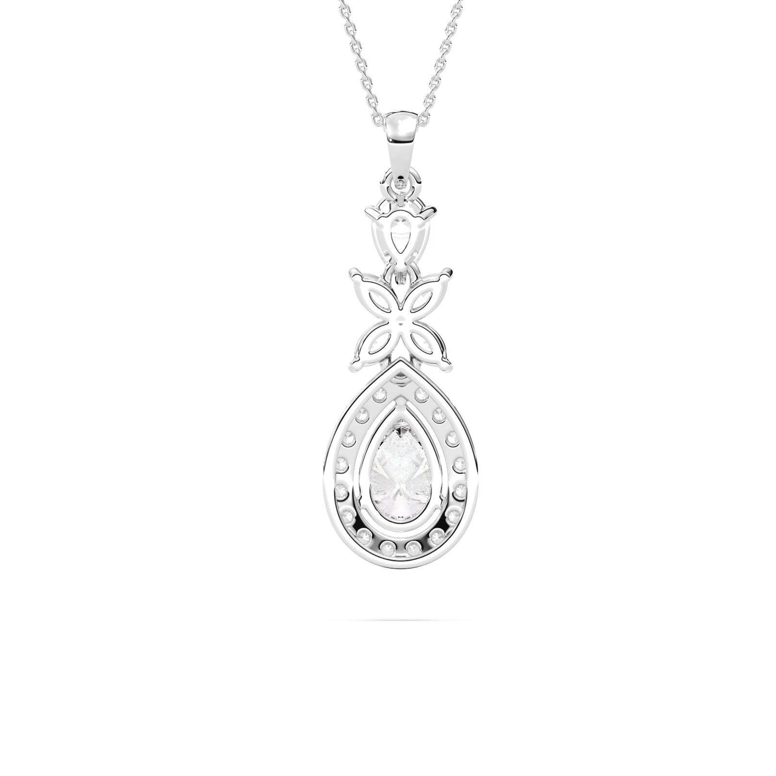1.56 ct igi certified lab grown diamond 14k white gold pendant necklace chain image-3
