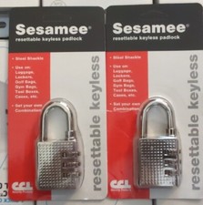 2 Pack CCL Security 24701BN Sesamee Traditional Combination Padlocks