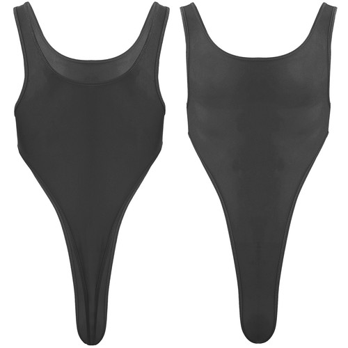 Body Uomo Trasparente Setoso Intimo Taglio Alto Tanga Body Lingerie Lucido - Foto 10 di 86