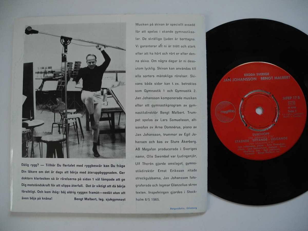 1st Press Johann Johannsson LP ポストクラシカル JAN JOHANSSON Rädda Sverige EP Gymnastics record 45 7