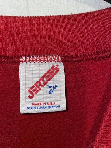 Vintage 90s Christmas Large Red Sweatshirt Jesus Is The Reason For The Season - Picture 3 of 5