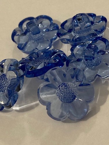 Clear Flower Shaped Shank Buttons Colour Choice 28L 18mm Pack Of 6 - Picture 19 of 20