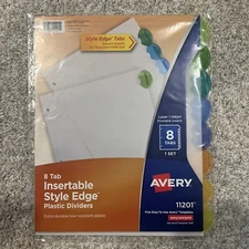 Avery Insertable Style Edge Tab Plastic Dividers, 8-Tab, Letter 11 x 8.5 Avery