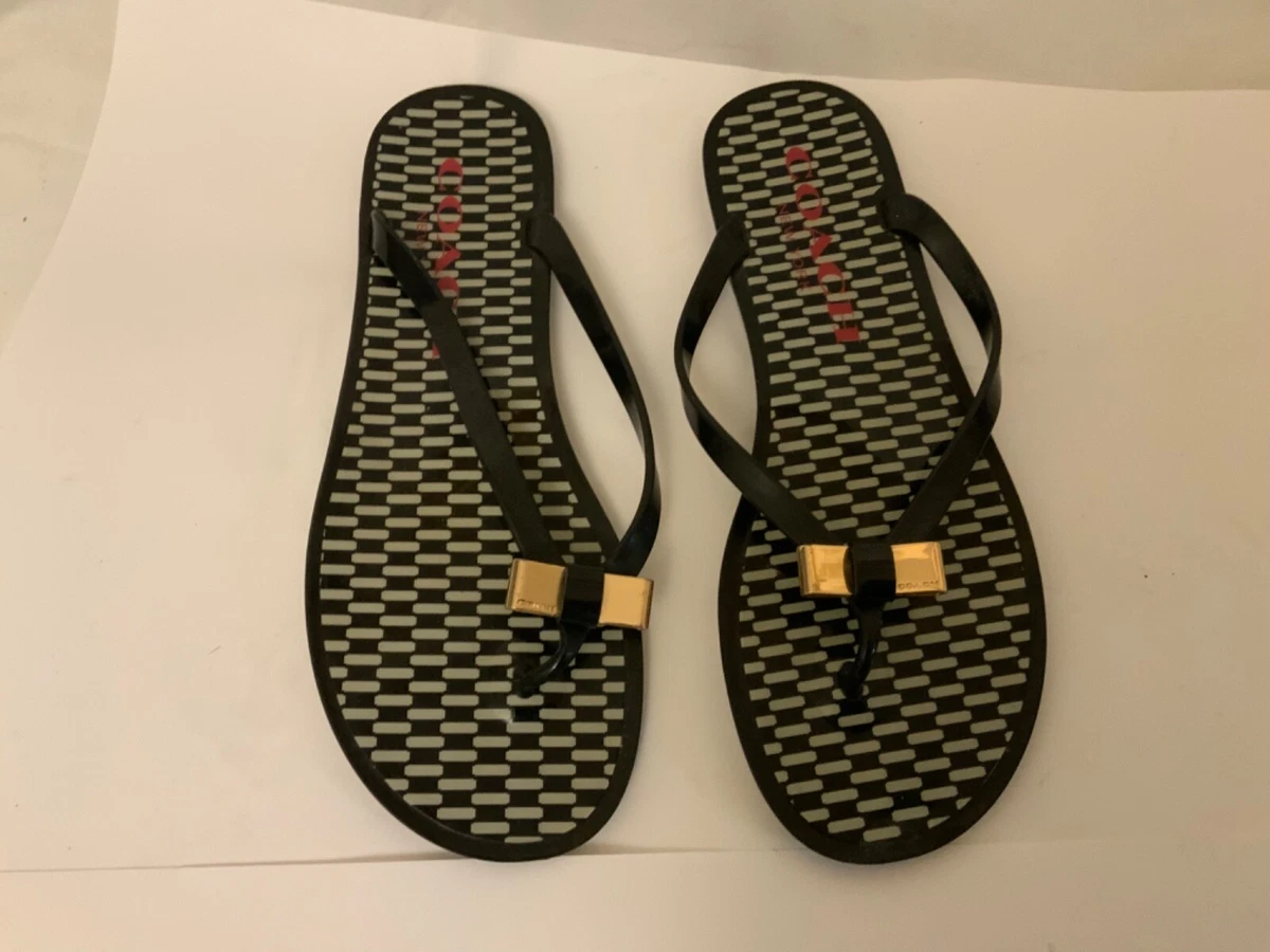 Coach jelly sandals with bow Clearance