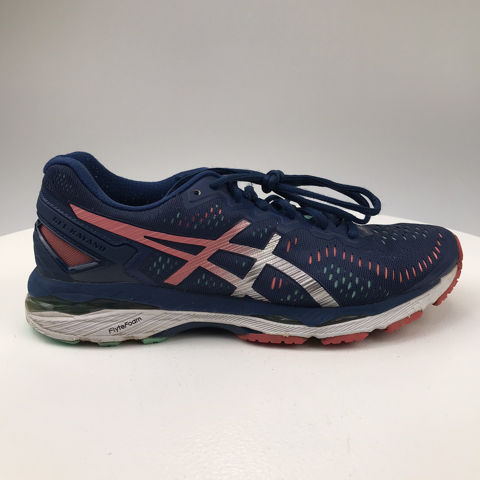 Womens 7.5 ASICS T696N Dynamic Duomax Gel Kayano 23 Blue Pink Silver Flyte  Foam | eBay