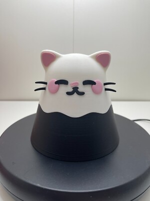 Black and White Kawaii Kitty Storage Box - 3D Printed - Too Cute for Words!