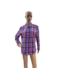 Gap Women’s Size XL Long Sleeve The Fitted Boyfriend Plaid  Button Down Shirt