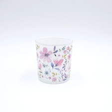 Formano Windlicht Glas 8 cm Blumen Bunt Weiß Frühling Sommer