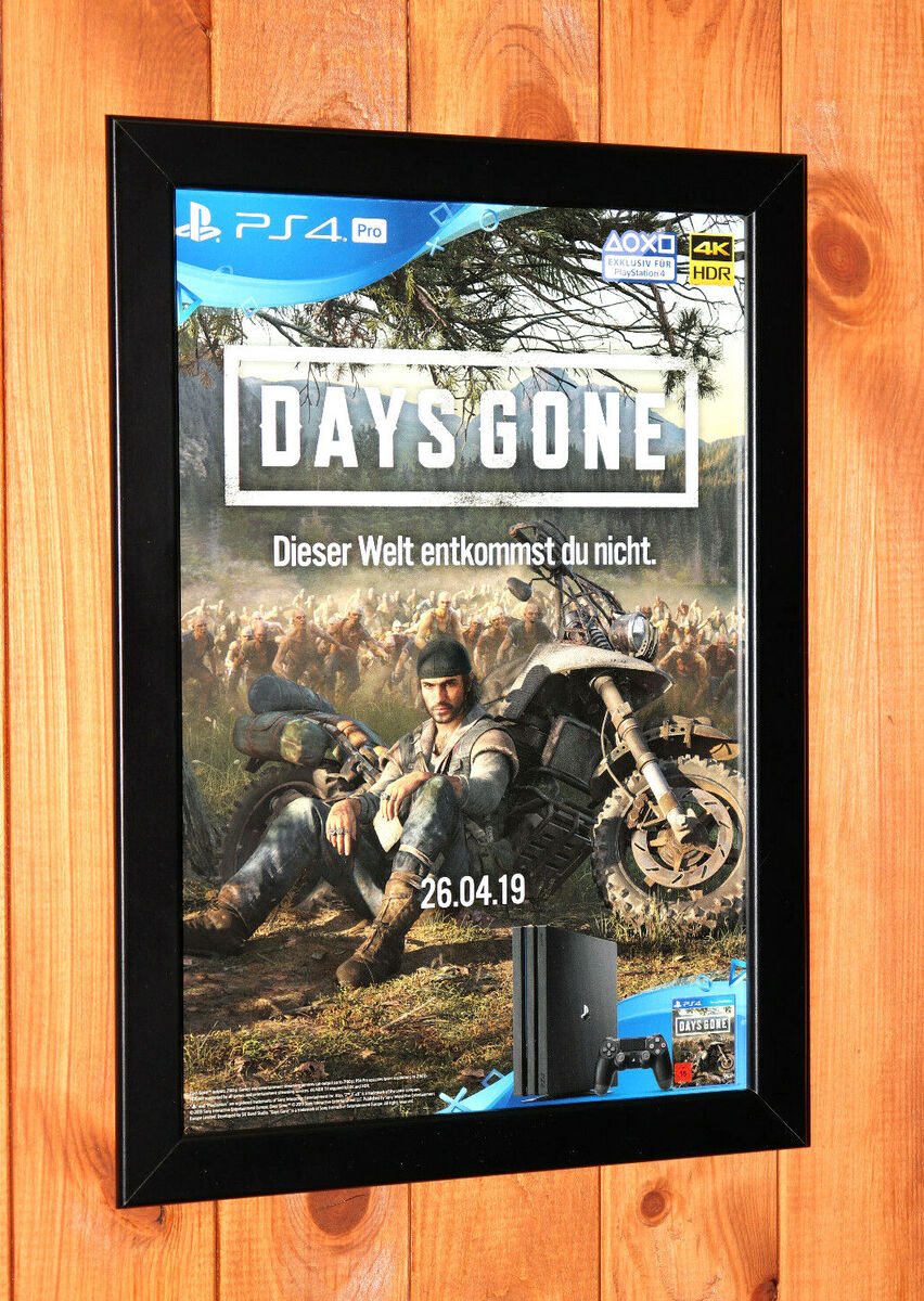 Days Gone Video Game Rare Promo Mini Poster Framed PS4