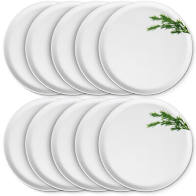 10er SET CreaTable - EUROPA KRÄUTER - Pizzateller ROSMARIN 33 cm aus Porzellan
