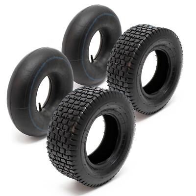 2xReifenmantel 2xSchlauch 15x6.00-6 4pr Ventil gerade Aufsitzmäher Rasentraktor