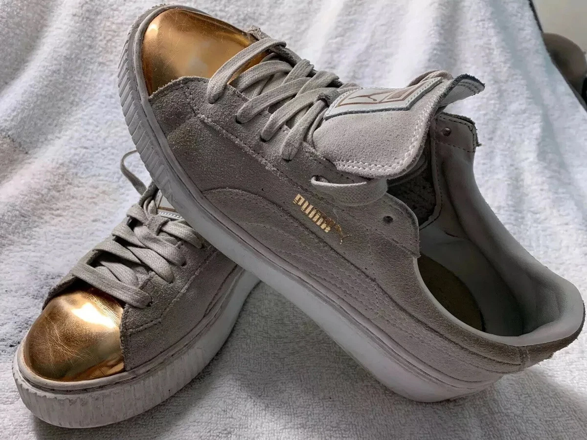 Puma suede gold toe sale