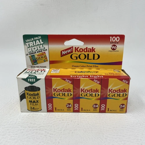 Kodak Gold 100 w/ bonus Max 35mm Color Film 96 exp Sealed Box 4 pack EXP 05/1999
