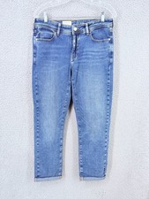 Pilcro Anthropologie Women  s 28x31 Blue Wash Mid Rise Skinny Straight Jean