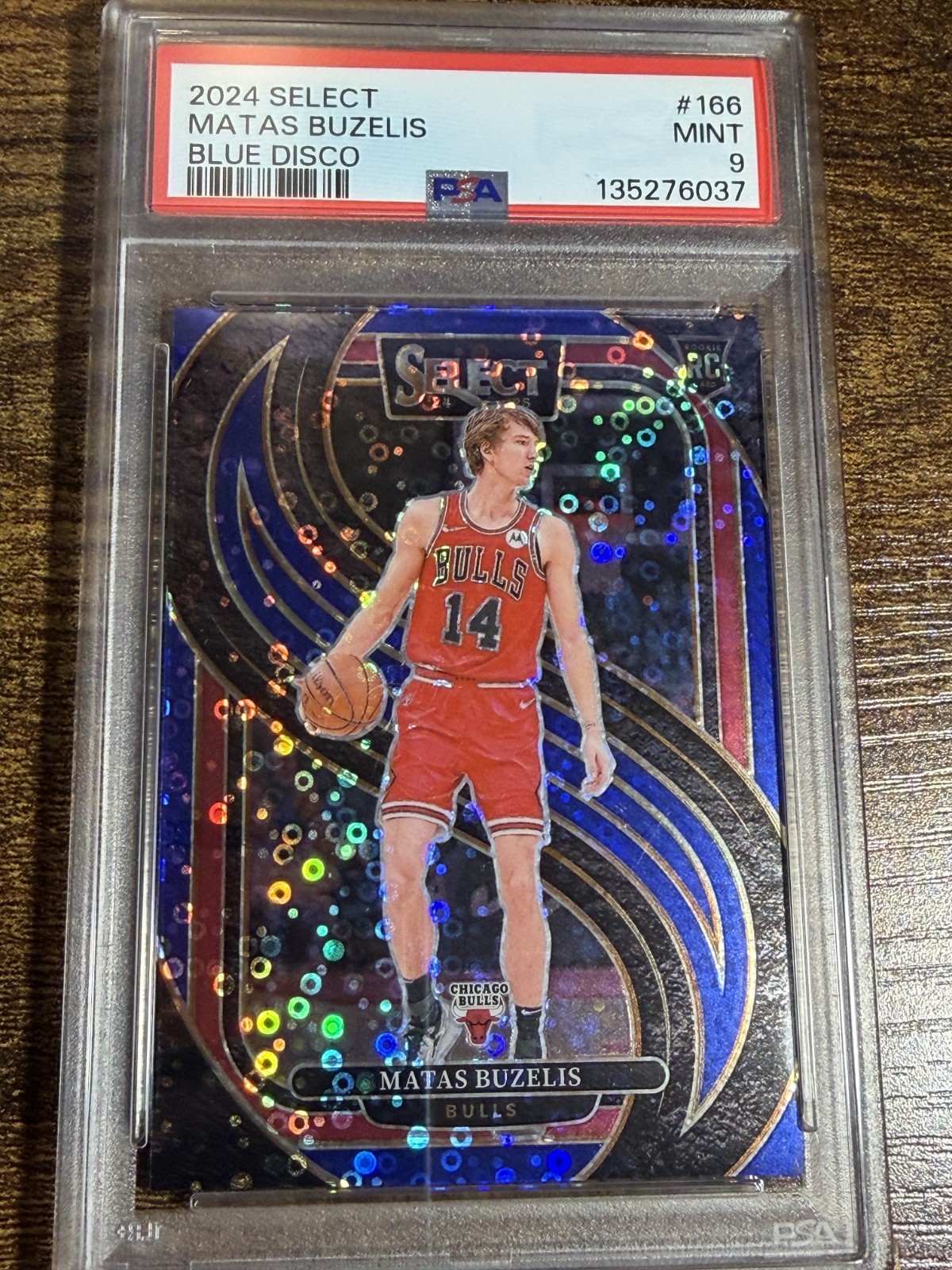 MATAS BUZELIS 2024 Panini Select Blue Disco Prizm /25 #166 Rookie Premier PSA 9