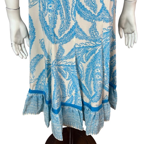 Tracy Reese dress size 2 Y2K maxi slip beaded corset cream blue silk vtg Mermaid - Picture 11 of 14